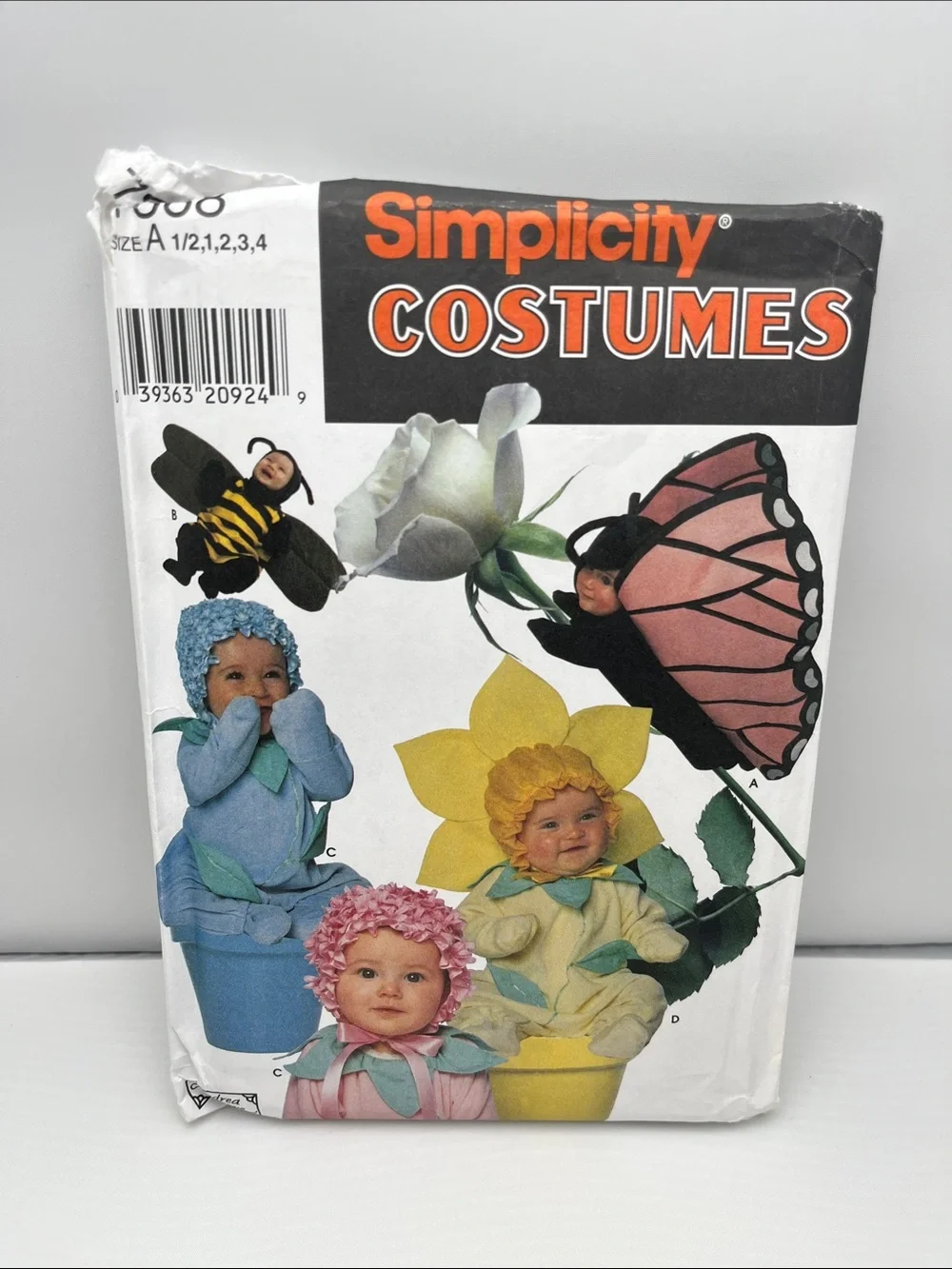 Simplicity Kids Flower & Insect Costume Pattern - Pink, Yellow, Blue, Black
